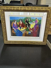 Itzchak Tarray "Morning Social" Signed Seriolithograph Framed under Glass COA