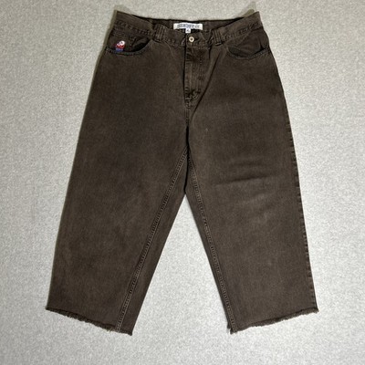 Polar Skate Co. W2021 Big Boy  Wide Leg Baggy Faded Brown Denim Jeans Chopped XL