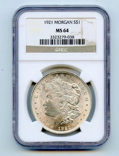 1921 Morgan Silver Dollar $1 NGC MS64