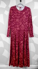 Loft Burgundy Cotton Blend Maxi Dress | M