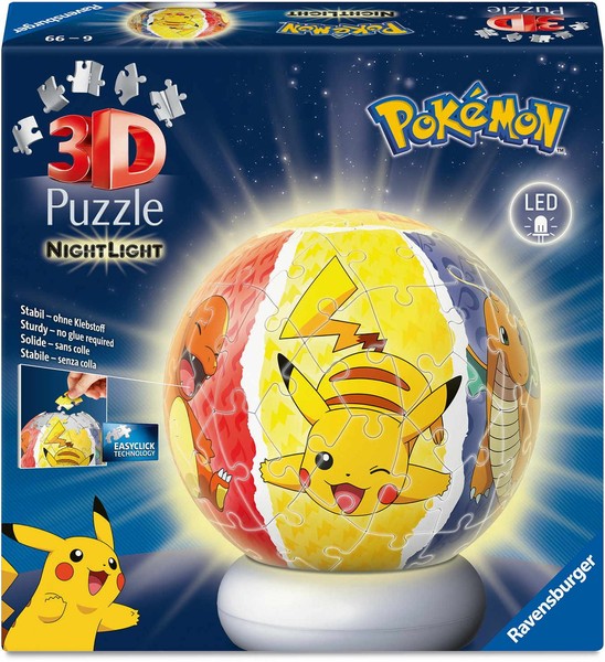 72 Teile Ravensburger 3D Puzzle Ball Nachtlicht PokéMon 12008053-image