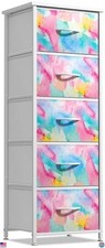 Kids Dresser with 5 Drawers - Storage Organizer with Fabric Bins for Clothes
