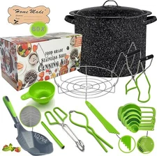Complete Water Bath Canning Kit with Stainless Steel Pot Rack and Accessories