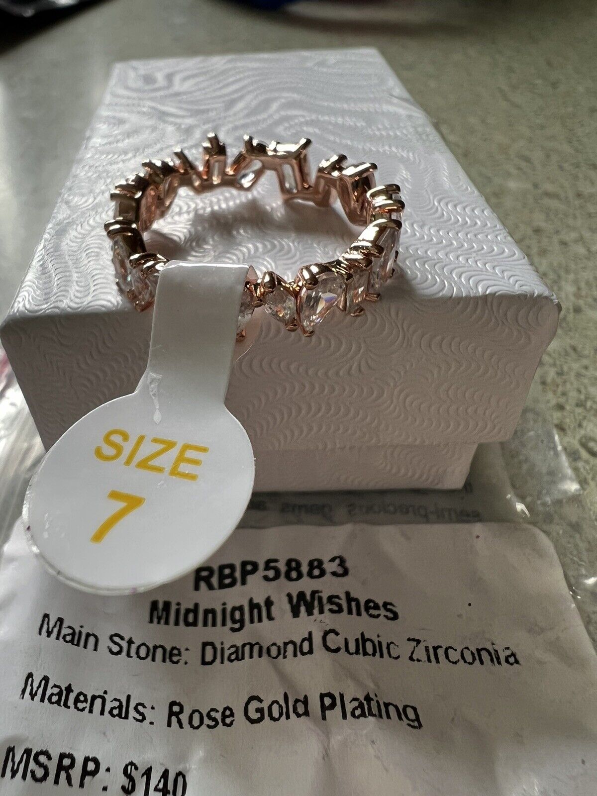 Bomb Party Ring RBP5672 Staring Back at Me Size 9 Rose Gold Diamond CZ 