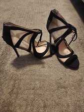 Nina Cherie Mesh And Satin High Heel Open Toe Front Tie Back Zip Shoe 7