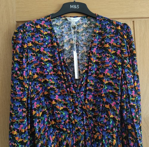 M&S X GHOST Print Midi Dress UK 12 Reg - Picture 4 of 8