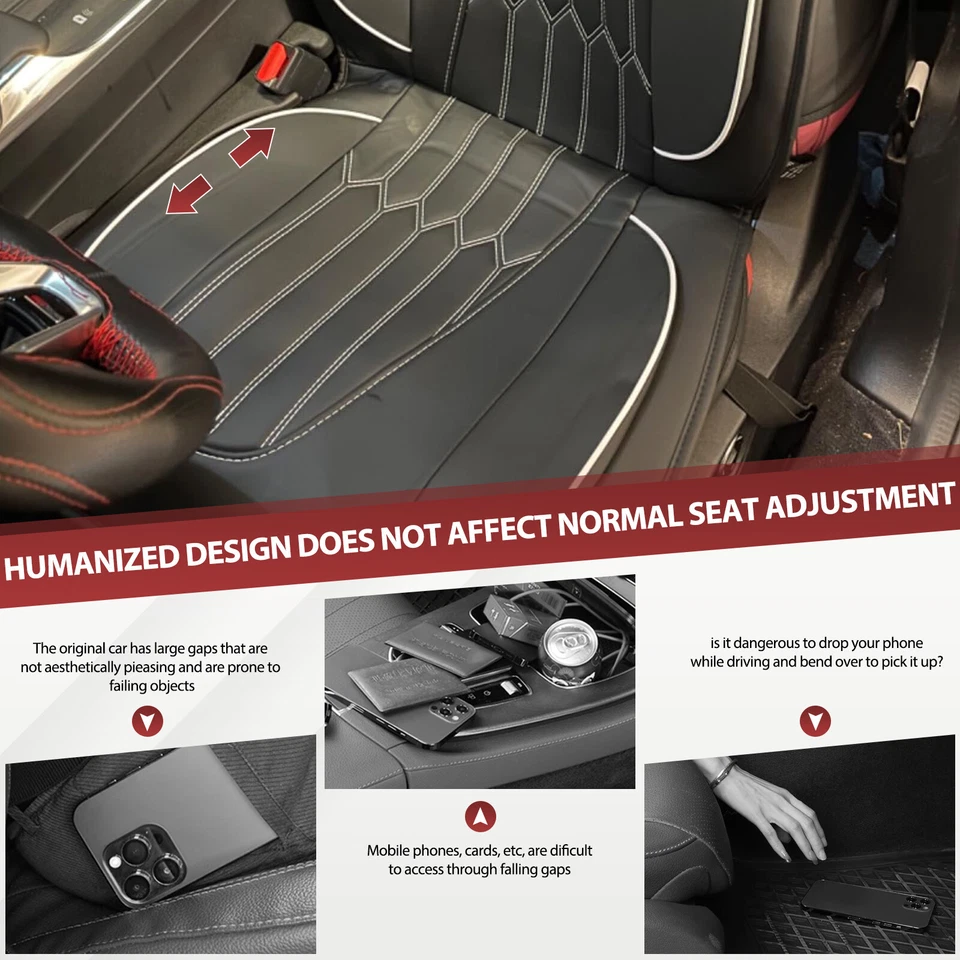 2pcs US Car Seat Gaps Filler Car Filler Accessories Interior Trip Road Essential Foto 3 de 4