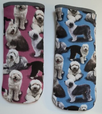 OLD ENGLISH SHEEPDOGS ALL OVER - GLASSES CASES
