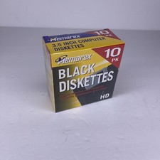 Genuine Memorex 10 Pack of Black Diskettes 3.5 Inch Computer Floppy Diskettes