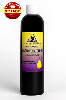 LECITHIN SUNFLOWER FLUID LIQUID EMULSIFIER EMOLLIENT PURE 8 OZ