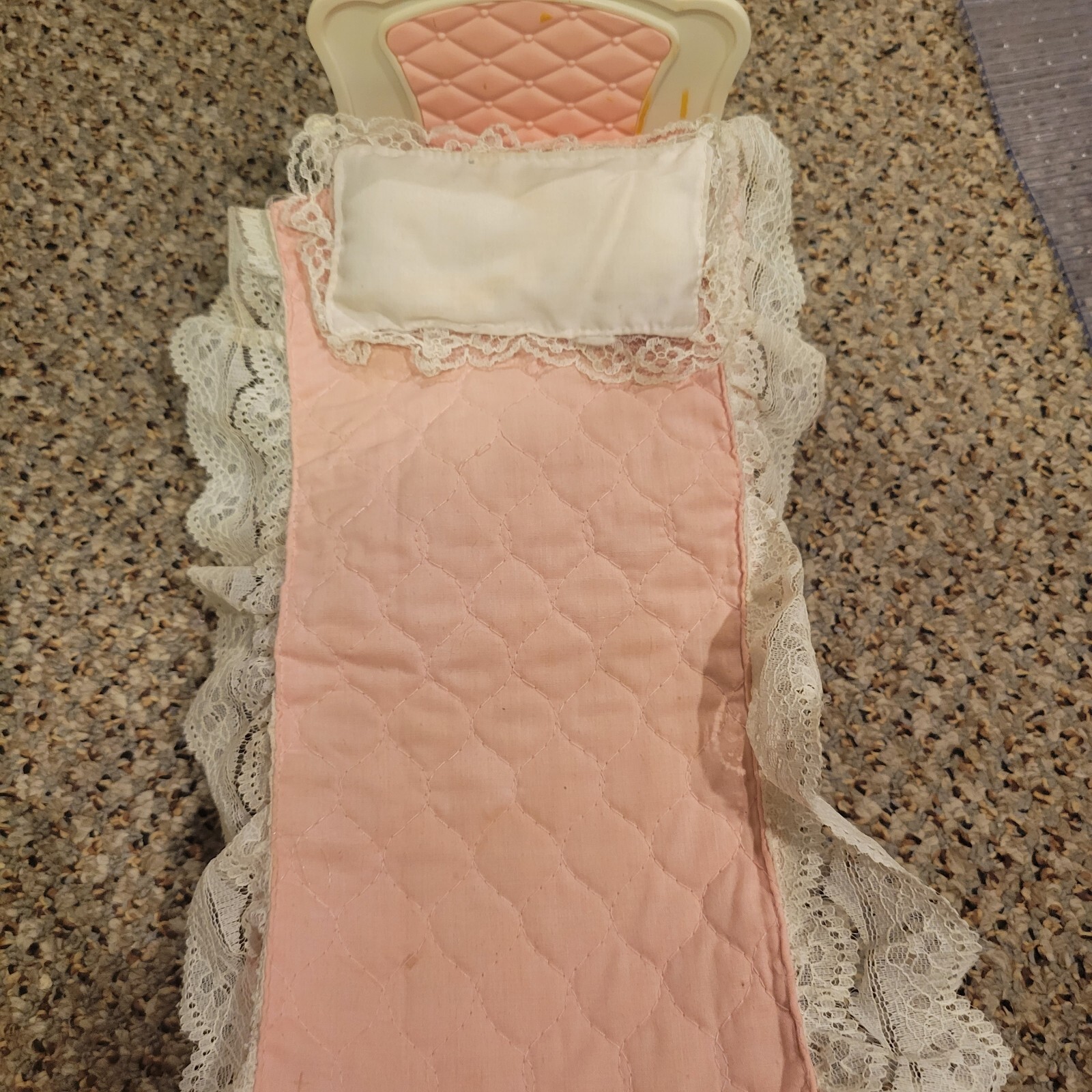 Vintage Zima 1980’s Pink Canopy Barbie Bed Cover Mattress For 11.5