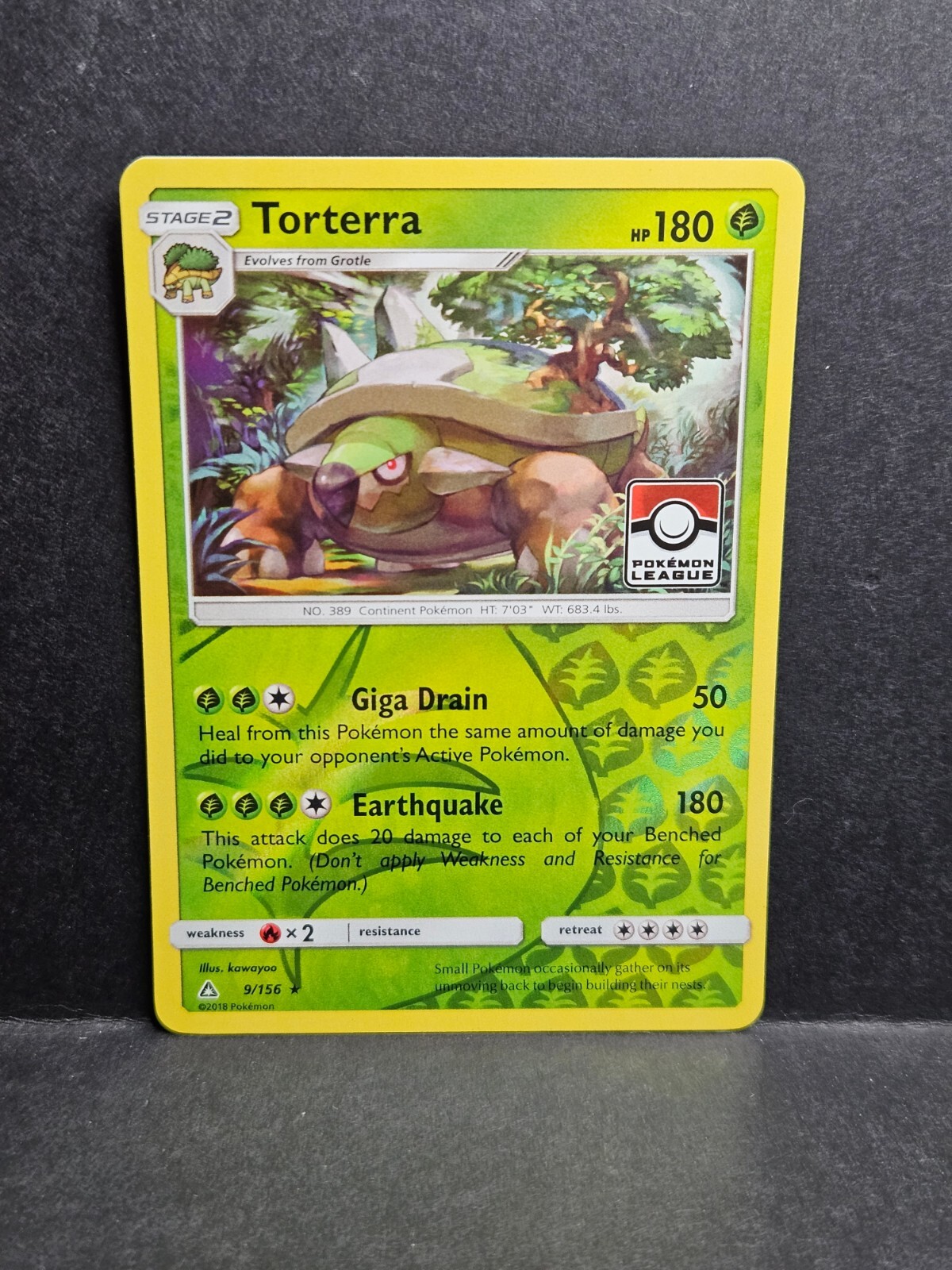 Pokemon TCG Torterra 9/156 Ultra Prism League Stamped Promo