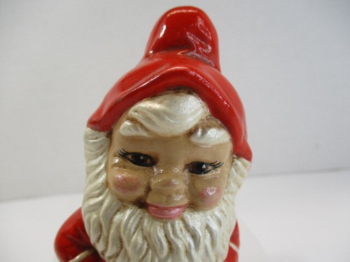 1980 Garden GNOME Hobbyist Ceramic Sitting Shelf Sitter Leprechaun w Pipe 5" Vtg - Picture 2 of 11
