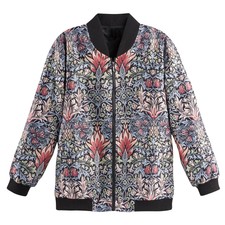 Lindi Women's Bomber Jacket, William Morris Arts & Crafts Floral Print, 27"