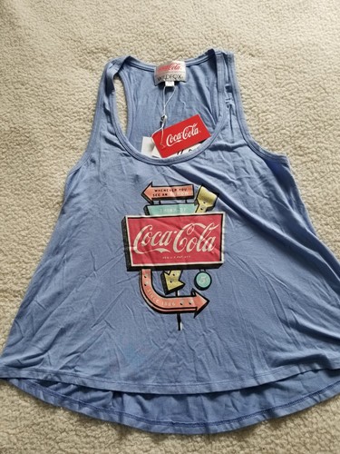 Wildfox x Coca Cola Think of Coke Racerback Tank in Pale Iris (Periwinkle) Sz XS - Picture 3 of 7