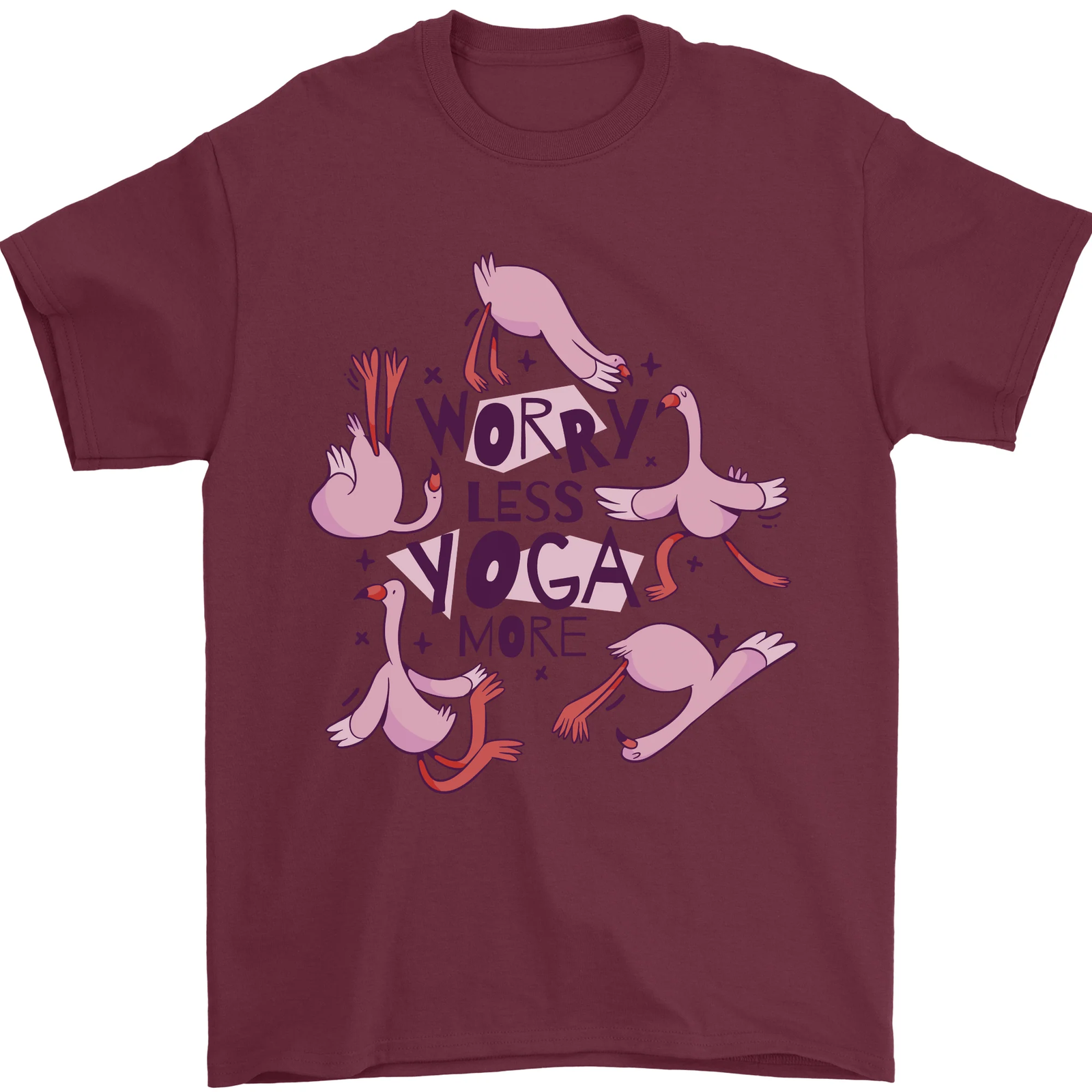 Worry Less Yoga More Mens T-Shirt 100% Cotton