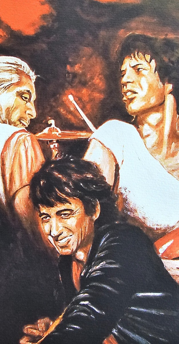 Ronnie Wood Stones in Sepia III HAND SIGNED music art The Rolling