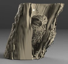 3D STL Model DECOR OWL4 for CNC 3D Router Printer Engraver Carving Aspire Artcam