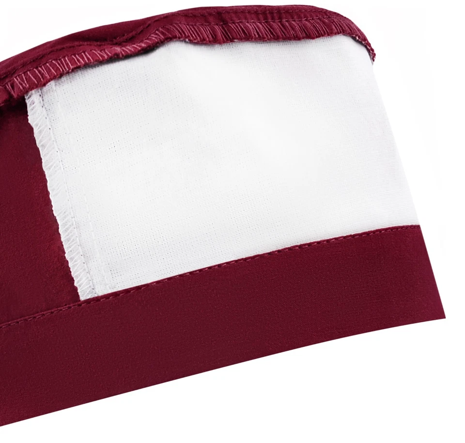 Scrub caps for men, scrub hats, surgical hat, nurse cap, solid burgundy - Image 3 of 3