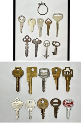 Lot of 19 Vintage Keys - TAYLOR, ILCO, NATIONAL KEY CO, YALE, BRASS WINNER INT.