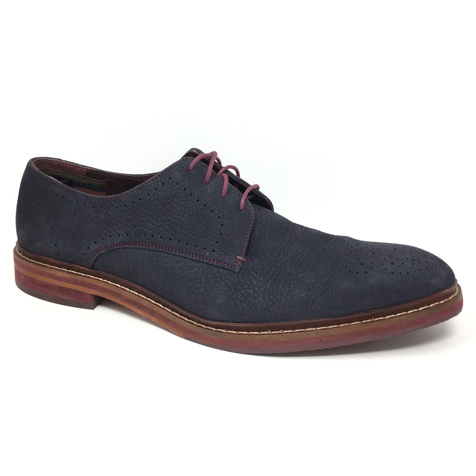 SAOLA Scarpe eleganti Ted Baker London Zigee Derbys Oxford da uomo taglia 13 pelle blu