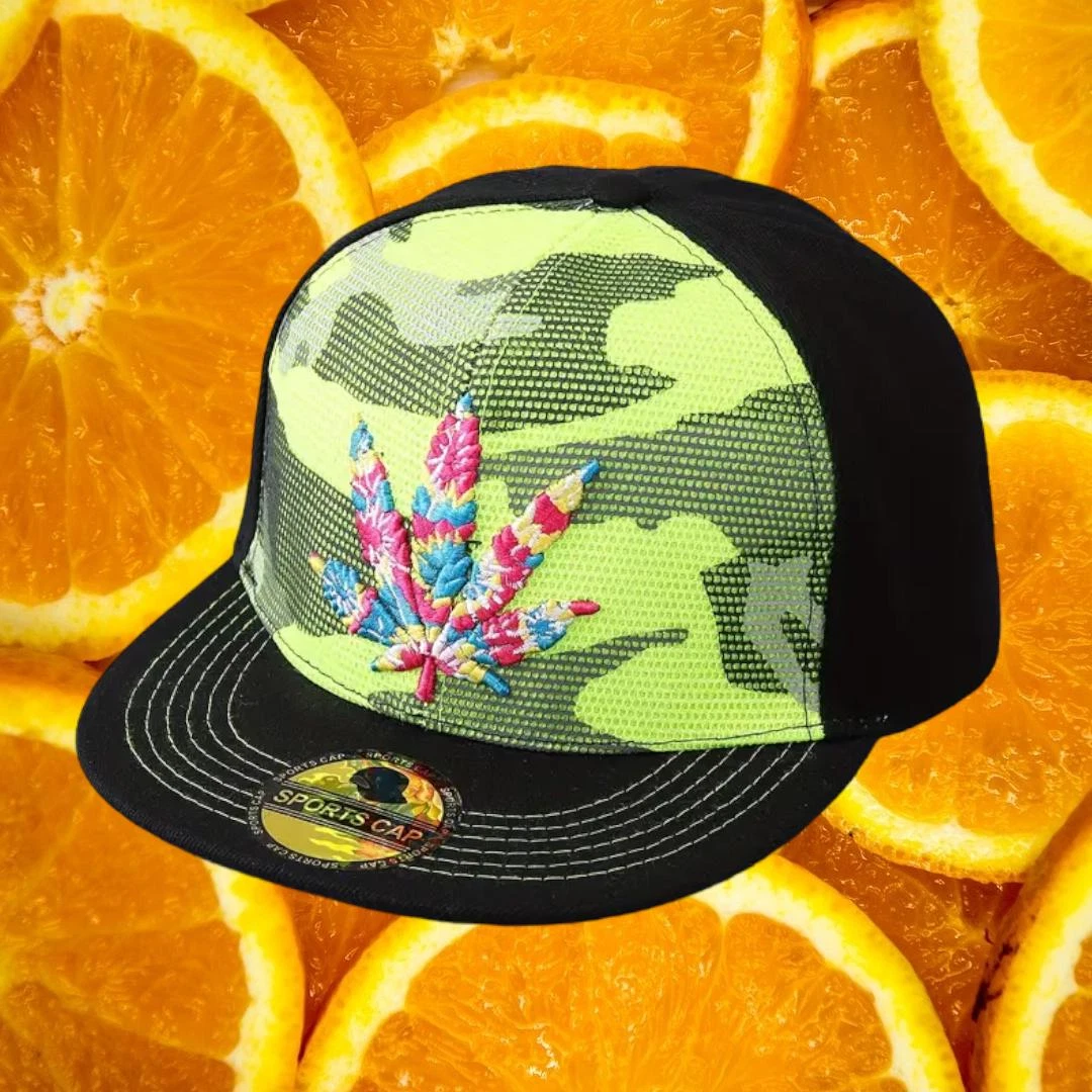 Baseball Cap Fashion Embroidered Colorful "Maple" Leaf