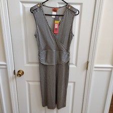 New Tory Burch Silk Dress M Polka Dot Career Dress Epaulette M