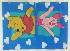 2 Vintage Winnie the Pooh and Piglet Double Sided Pillowcases Clouds