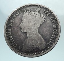 1856 UK Great Britain United Kingdom QUEEN VICTORIA Florin Silver Coin i81235