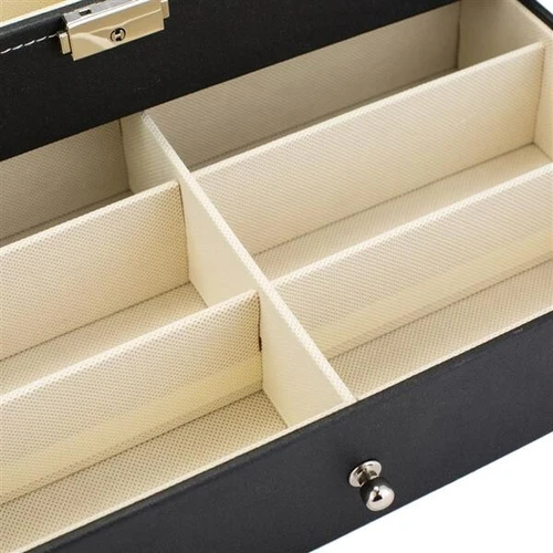 Leather 12 Piece Eyeglasses Storage and Sunglasses Display Drawer Lockable - - Picture 5 of 12