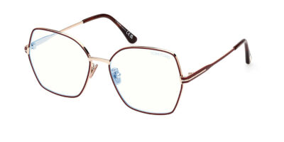 Tom Ford FT5876 Eyeglasses Rose Gold Metal Oversized Tom Ford FT5876 B 028 Metal Shiny Rose Gold 56 mm Women main image 2