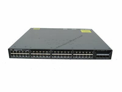 Cisco WS-C3650-48FQ-L 48-Port PoE + 4x 10GB SFP+ w/ AC Power - 1 Year Warranty
