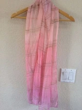 Unbranded Pink / Khaki Scarf 11.5" x 69"