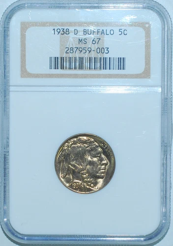 1938 D NGC MS67 Buffalo Nickel