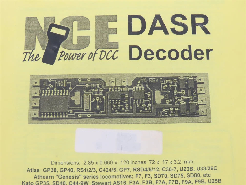 NCE DASR Digital DCC Mobile Decoder for HO Scale Atlas, Athearn Genesis & More - Image 2 of 3