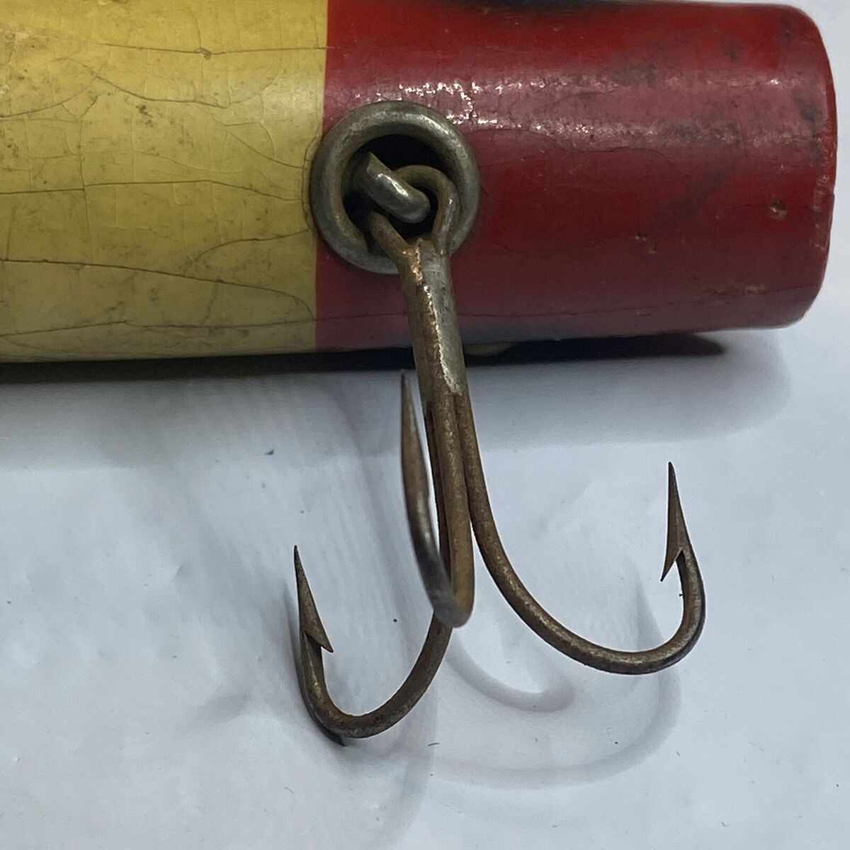 Vintage Wooden Fishing Lure Topwater Popper Glass Eyes Red Vintage Wooden Fishing Lure Topwater Popper Glass Eyes Red