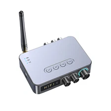 Bluetooth 5.1 Transmitter Receiver Wireless 3.5mm Adapter AUX NFC to 2 RCA Audio