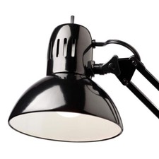 32 In. Black Vintage Swing Arm Desk Lamp with Metal Clamp