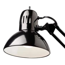 32 In. Black Vintage Swing Arm Desk Lamp with Metal Clamp