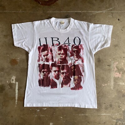 80s VINTAGE UB40 REGGAE BAND 1988 WORLD TOUR T-SHIRT MEN SZ M RED