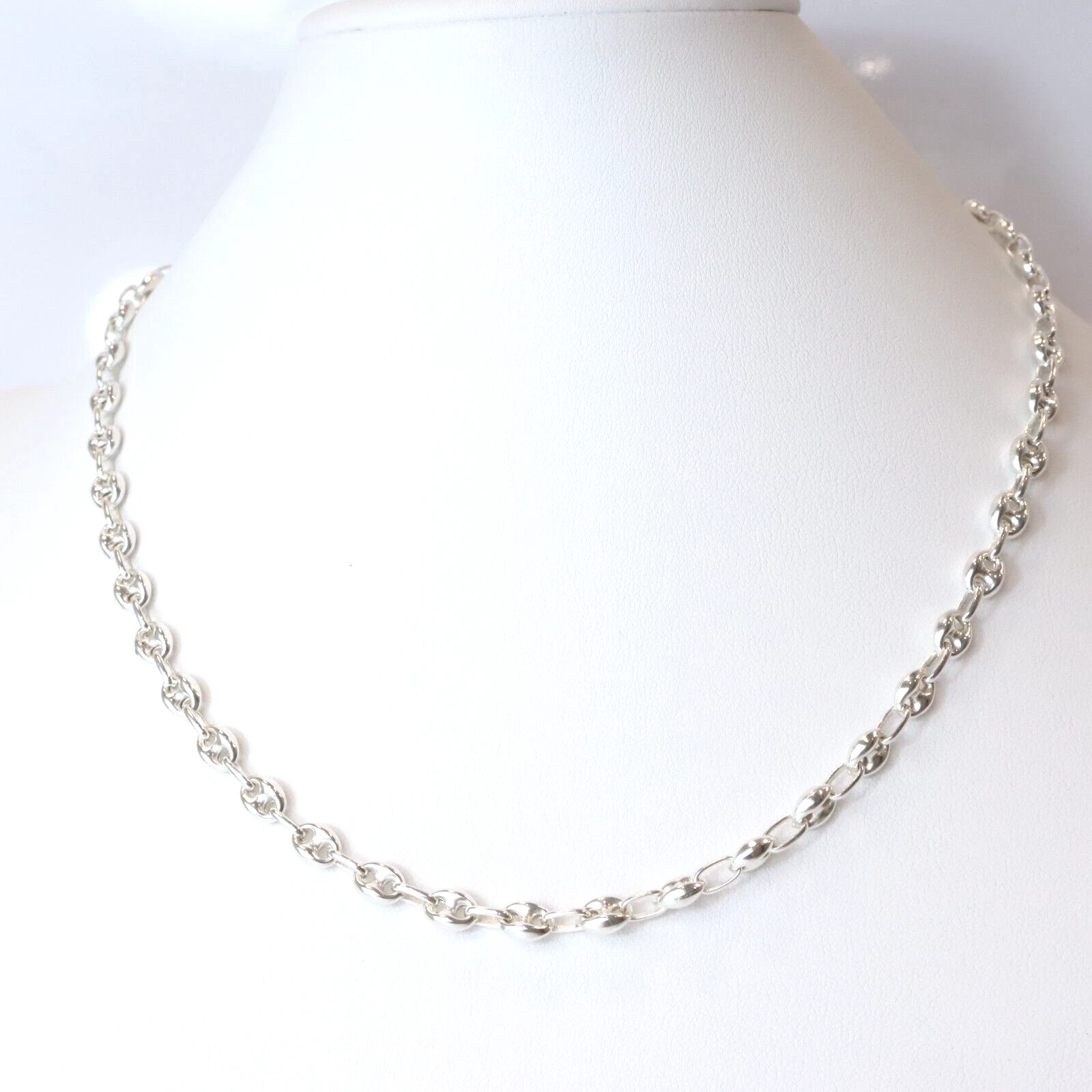 Collier vintage Puffy Mariner chaîne Gucci maillon argent sterling 925 20