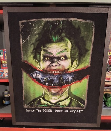 DC Universe Comics Batman Joker Screen print Wall Art customs frame - Picture 3 of 3