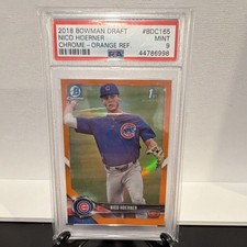 Bowman 2018 Draft Chrome Nico Hoerner Cubs Orange Refractor /25 PSA 9