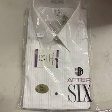 Lay-Down Collar Tuxedo Shirt, Red Cummerbund,Cuff Links  Studs After 6 Fr Cuff