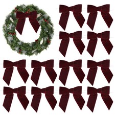 AIMUDI Burgundy Velvet Bows 4.5" Christmas for Tree 4.5",