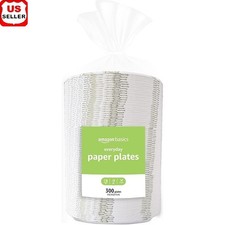 300 Pack 8.62 Inch Disposable Paper Plates Microwave Safe Soak Proof Parties New