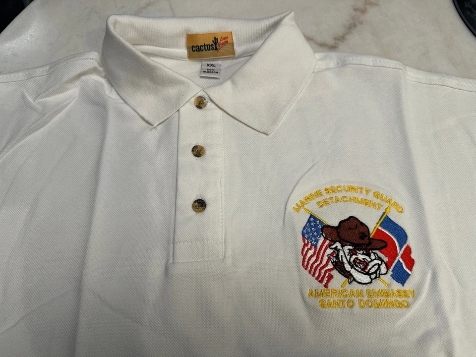 New PKG Marine Security Guard (MSG) Detachment SANTO DOMINGO AmEmb Polo WHT 2XL - Image 2 of 4