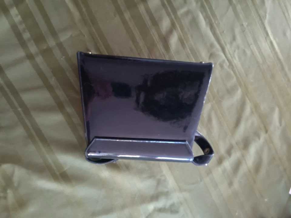 Vintage 1960s Black Bag GoldAnd Black Mod Gogo Retro Handbag Clasp Large  - Image 3 of 4