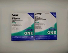 Rugby Step 1 Nicotine Patches 21mg Stop Smoking Aid 2 Boxes 28 Patches Total