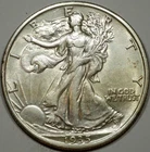 1935-P 50C Walking Liberty Half Dollar AU Book Value $50  Nicely Toned Example